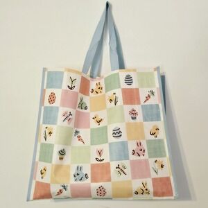 Easter Bunny Eggs Chicks Carrots Flowers Spring Tote Bag TJMaxx TJ Maxx